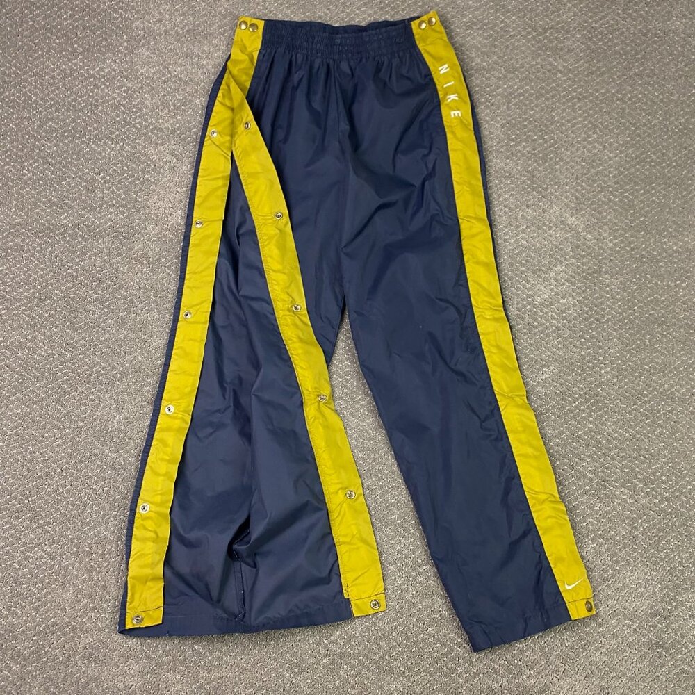 Vintage 90s Nike Tear Away Windbreaker Track Pants Mens Medium Blue yellow Nylon